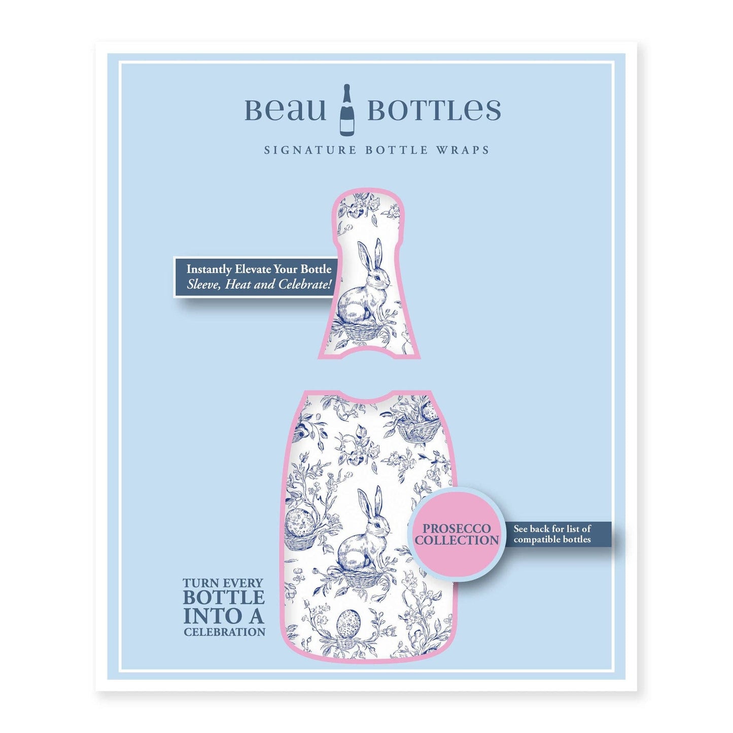 Blue Easter Bunny Toile- Prosecco Collection