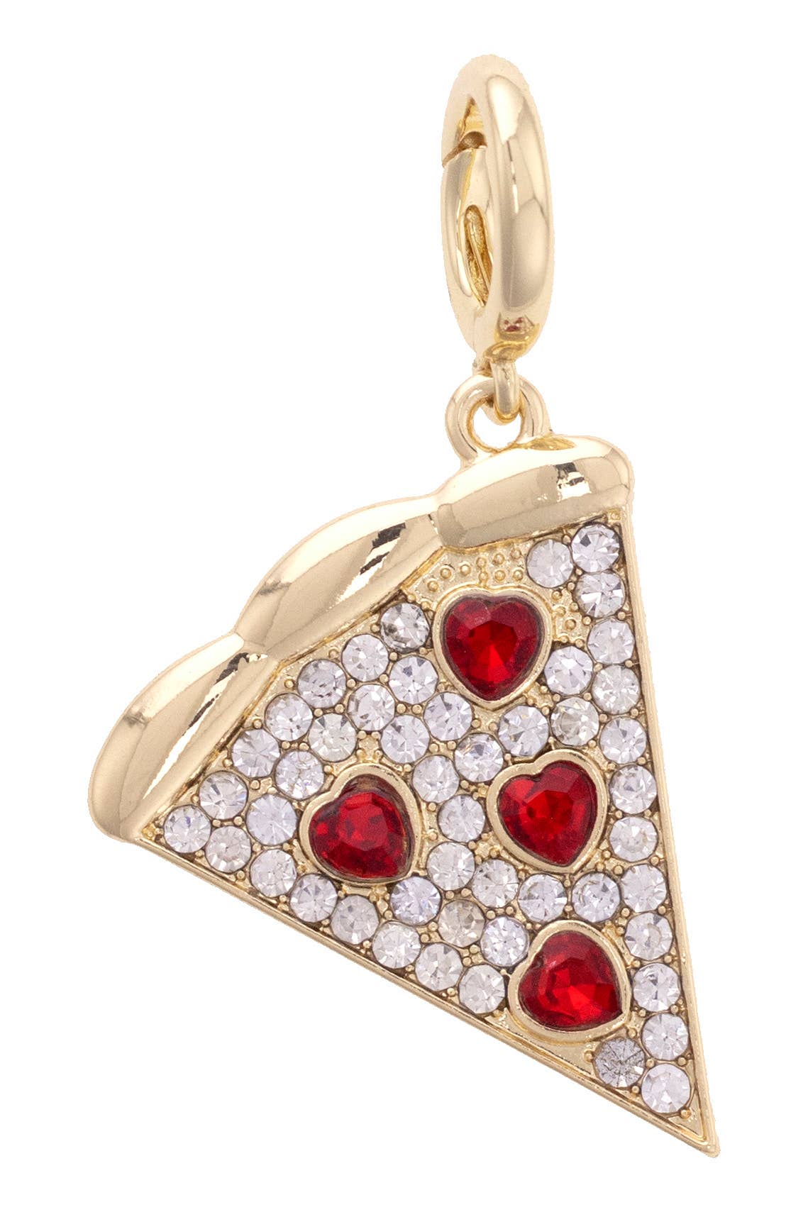 Pave Pizza Pendant Charm in Multi