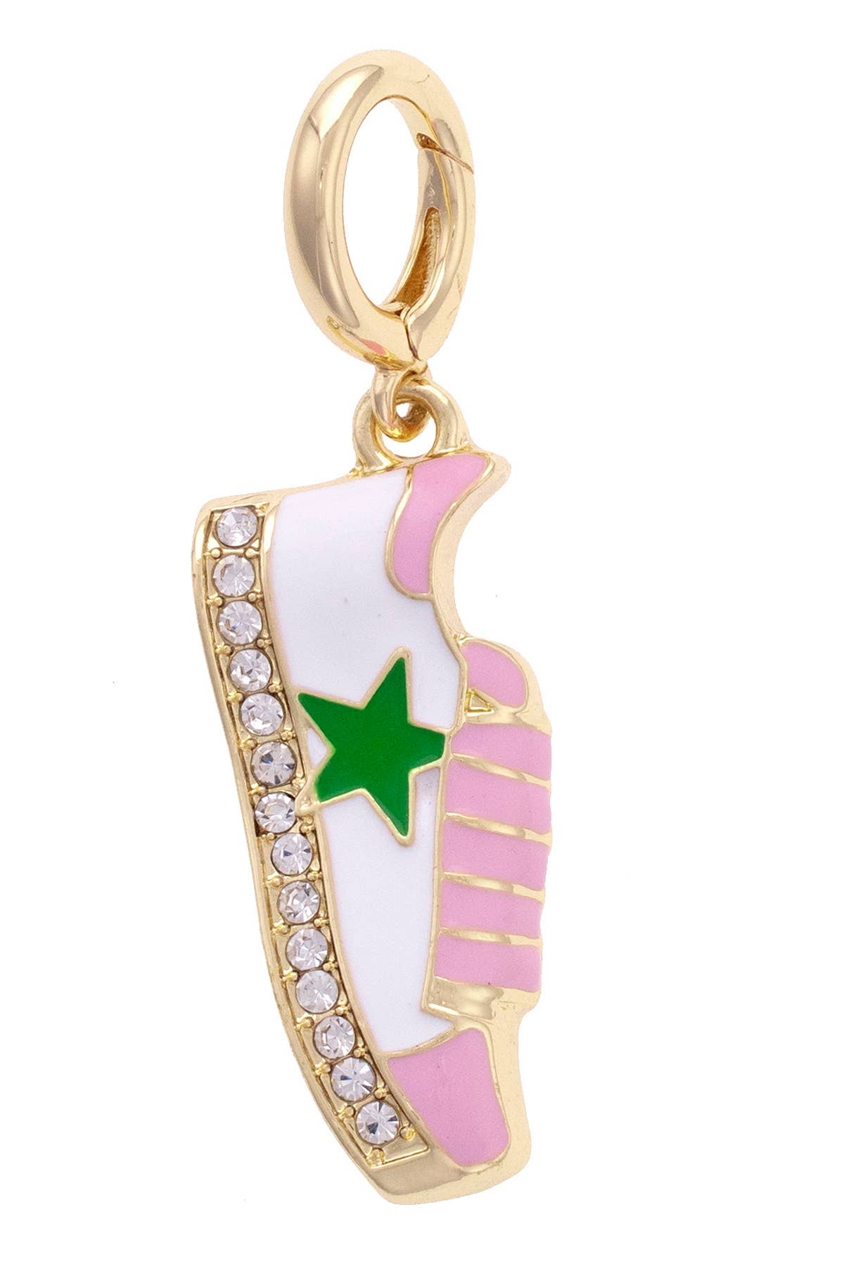 Star Sneaker Pendant Charm in Pink/White/Green