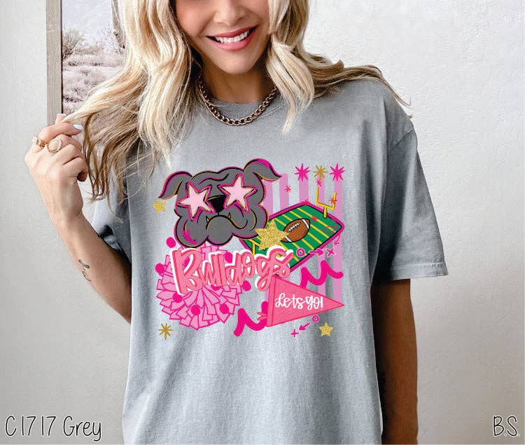 Bulldogs Pink Preppy Mascot