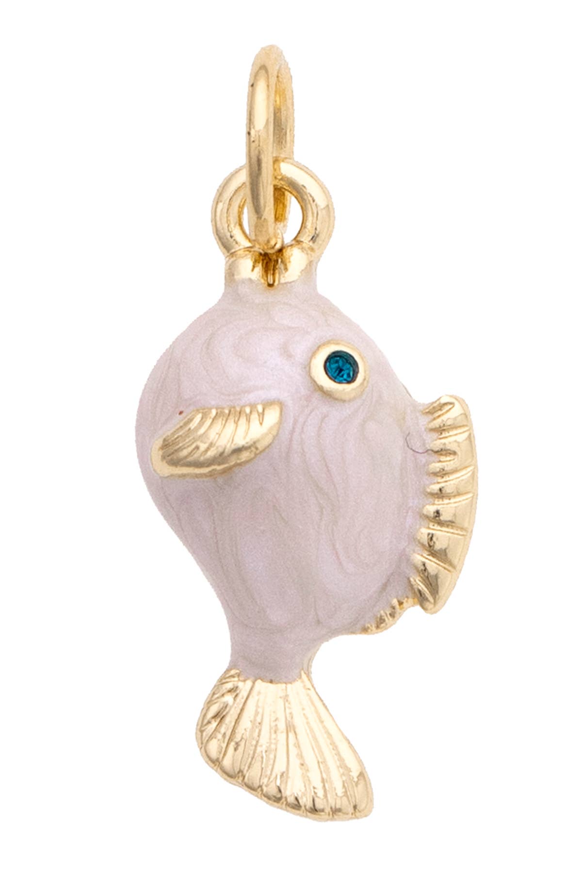 Tiny Fish Charm in White
