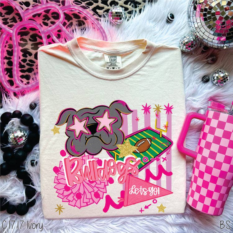 Bulldogs Pink Preppy Mascot