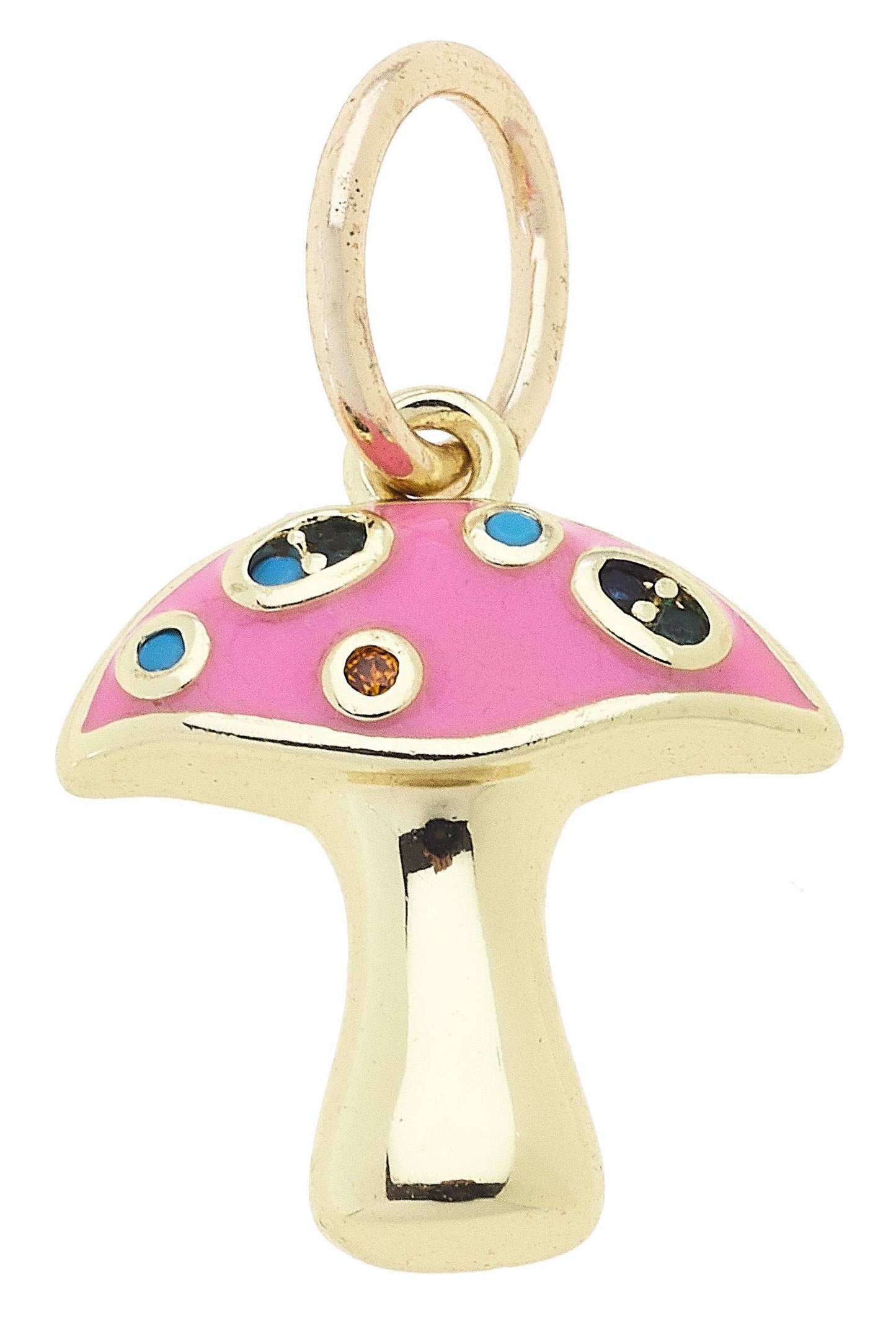 Bejeweled Mushroom Charm in Pink