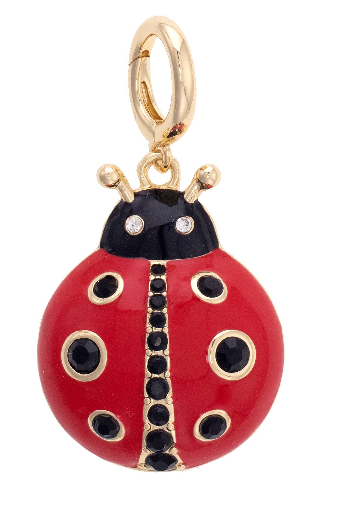 Ladybug Enamel Pendant Charm in Red & Black