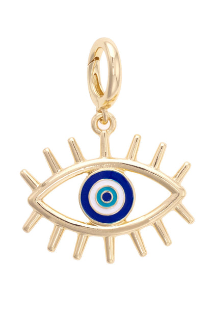 Evil Eye Pendant Charm in Shiny Gold
