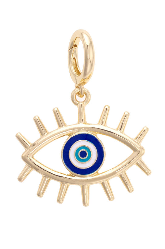 Evil Eye Pendant Charm in Shiny Gold